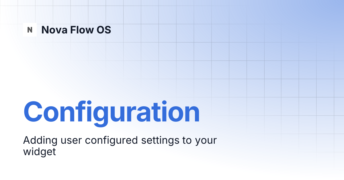 Configuration | KDE Developer Platform | Nova Flow OS