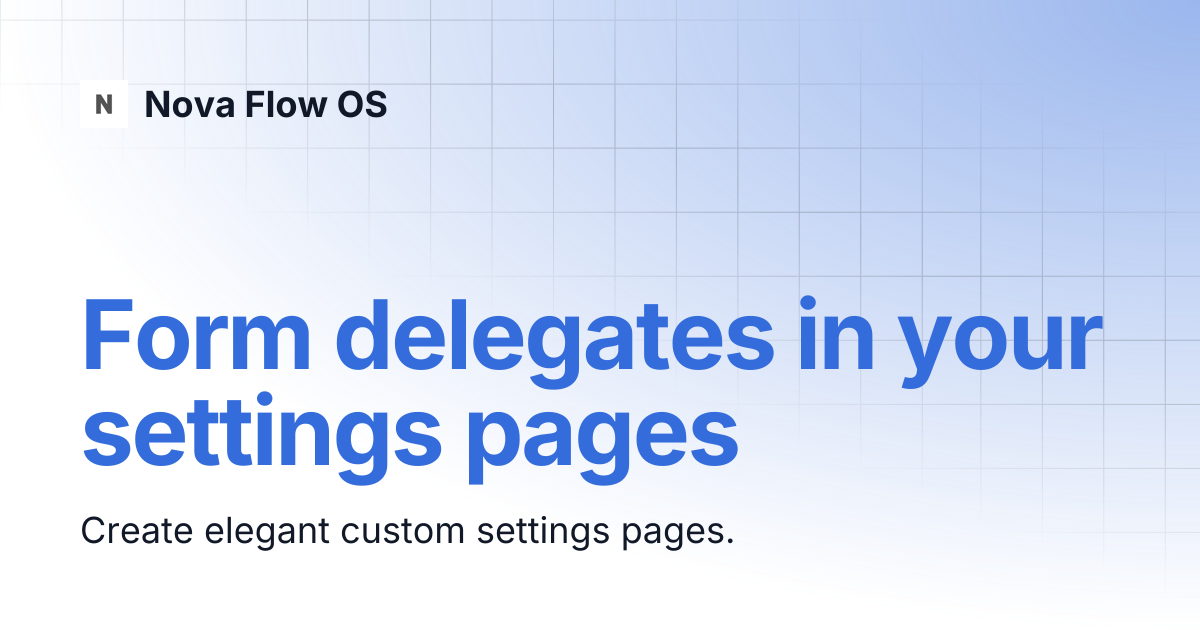 Form delegates in your settings pages | KDE Developer Platform | Nova ...